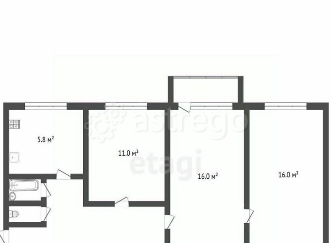 3-комн. квартира, 56 м2, 4/5 эт. Архангельск - изображение 1