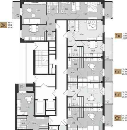 1-комн. квартира, 40.43 м2, 13/16 эт. Архангельск