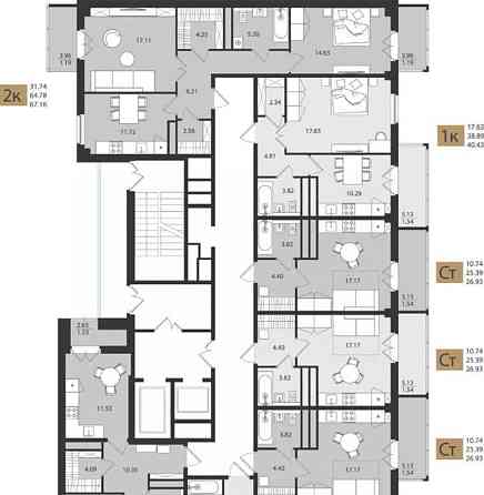 1-комн. квартира, 40.43 м2, 7/16 эт. Архангельск