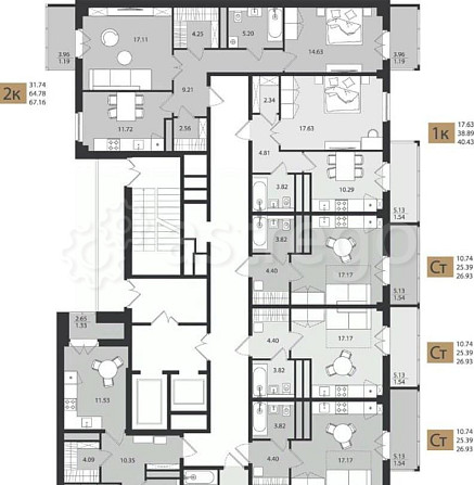 1-комн. квартира, 40.43 м2, 9/16 эт. Архангельск - изображение 3