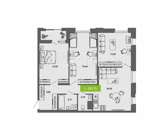 3-комн. квартира, 86.15 м2, 9/10 эт. Архангельск - изображение 7