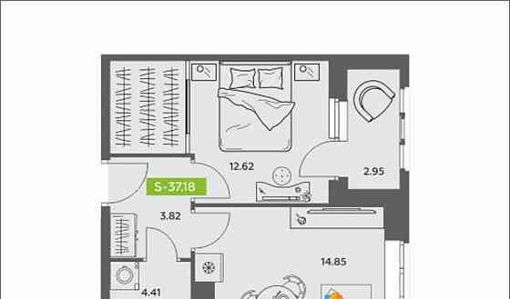 1-комн. квартира, 37.18 м2, 11/16 эт. Архангельск