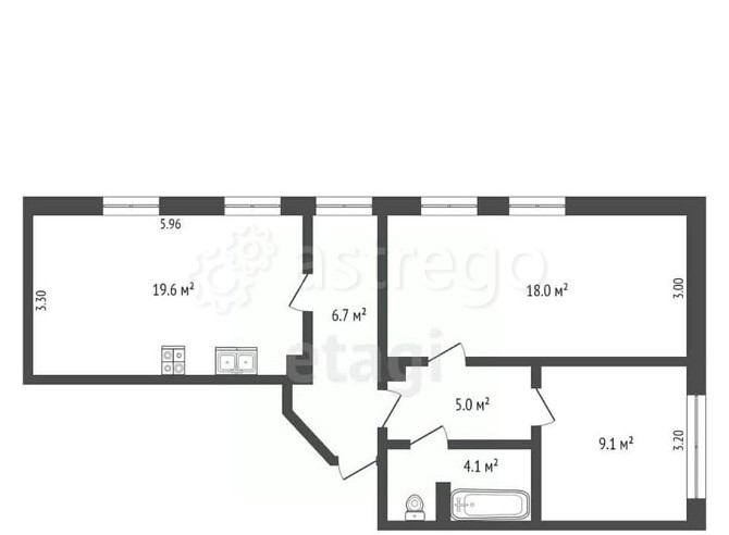 3-комн. квартира, 62.5 м2, 1/4 эт. Архангельск - изображение 4