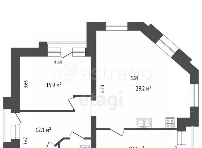 3-комн. квартира, 75.1 м2, 3/5 эт. Архангельск - изображение 3