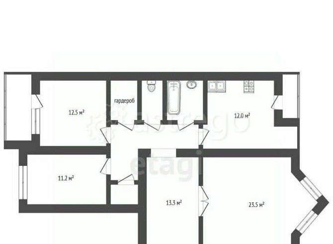 3-комн. квартира, 91.2 м2, 3/12 эт. Архангельск - изображение 6