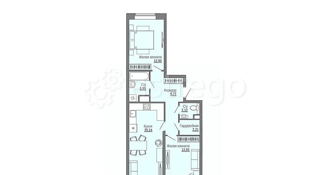 2-комн. квартира, 64.36 м2, 10/16 эт. Архангельск - изображение 1