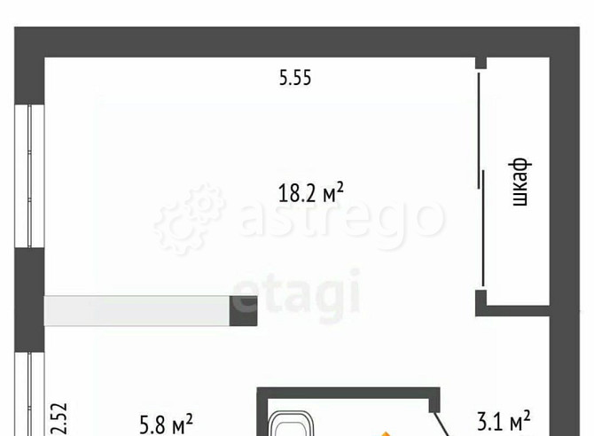1-комн. квартира, 30 м2, 5/5 эт. Архангельск - изображение 5