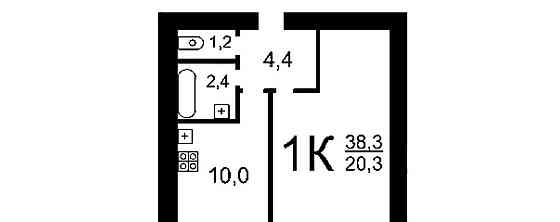 1-комн. квартира, 33 м2, 1/10 эт. Архангельск