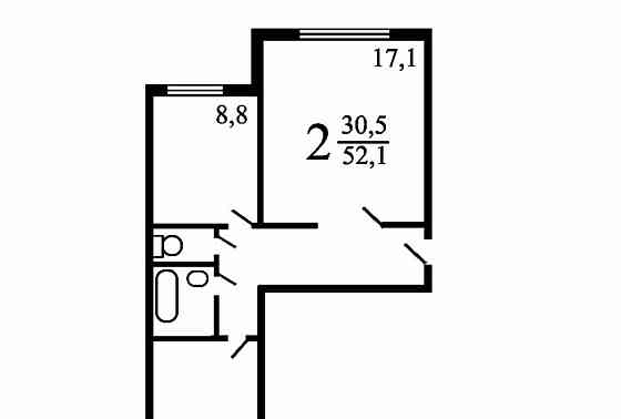 2-комн. квартира, 52 м2, 10/14 эт. Москва