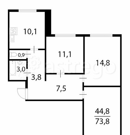 3-комн. квартира, 76 м2, 5/16 эт. Москва - изображение 4