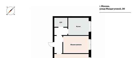 2-комн. квартира, 44.3 м2, 1/9 эт. Москва
