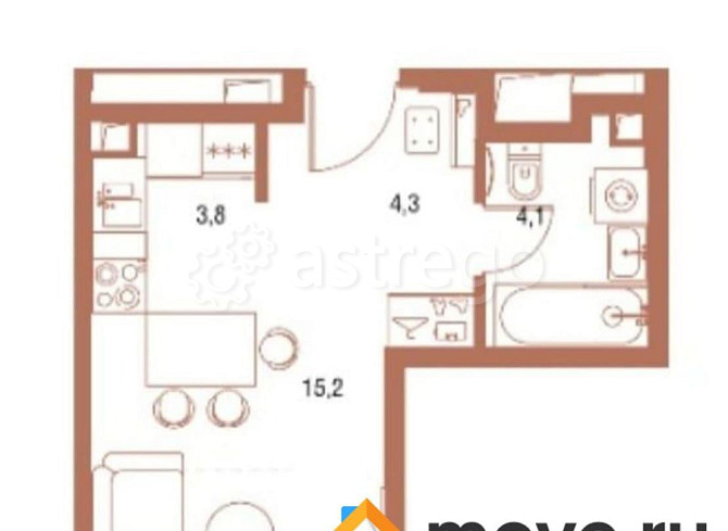 Студия, 27.5 м2, 25/36 эт. Москва - изображение 5
