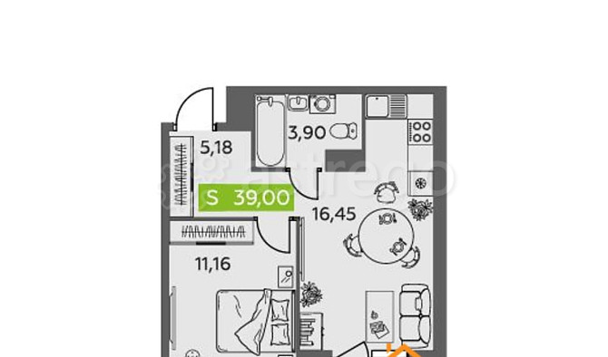 1-комн. квартира, 39 м2, 9/9 эт. Северодвинск - изображение 1