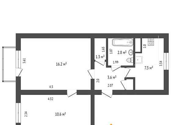 2-комн. квартира, 44.5 м2, 5/5 эт. Северодвинск