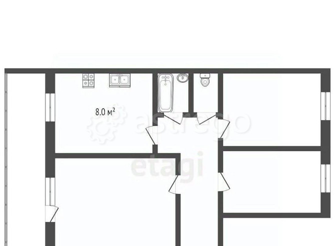 3-комн. квартира, 54 м2, 5/5 эт. Котлас - изображение 5