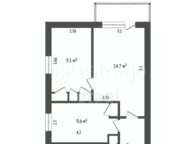 3-комн. квартира, 58 м2, 2/5 эт. Котлас - изображение 7