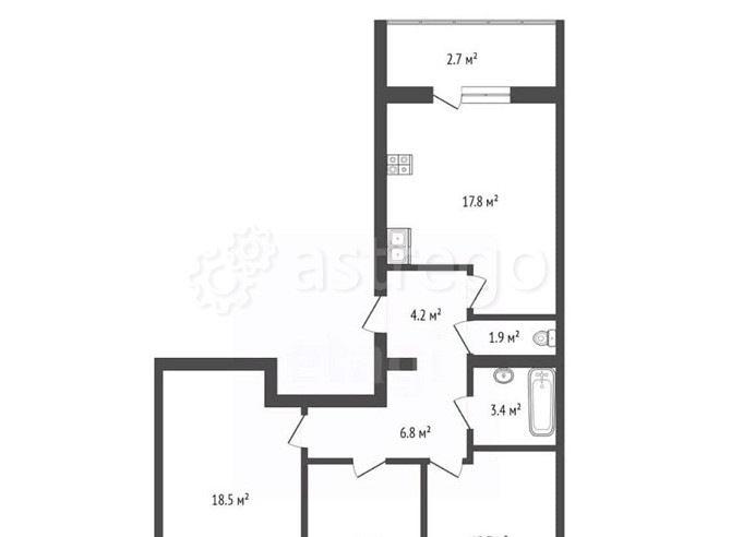 3-комн. квартира, 81.2 м2, 1/4 эт. Котлас - изображение 6