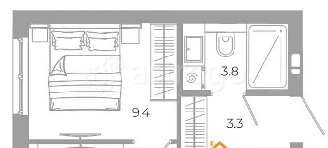 1-комн. квартира, 32 м2, 24/25 эт. Астрахань - изображение 1