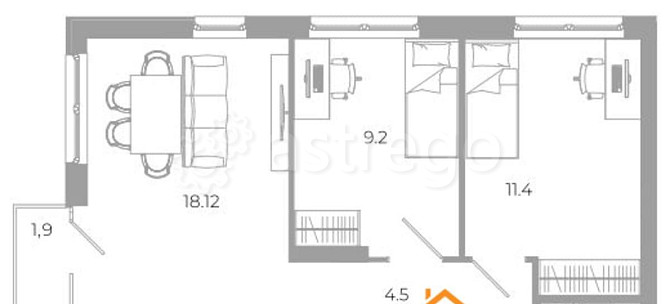3-комн. квартира, 67.1 м2, 13/25 эт. Астрахань - изображение 1