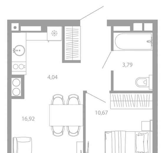 1-комн. квартира, 35.42 м2, 17/26 эт. Астрахань