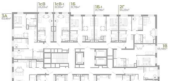 3-комн. квартира, 63.18 м2, 16/26 эт. Астрахань