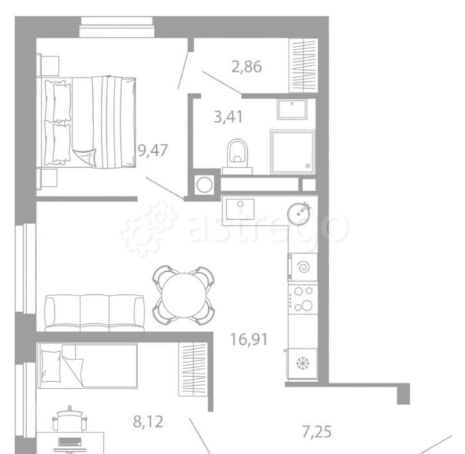 3-комн. квартира, 63.39 м2, 7/26 эт. Астрахань - изображение 1