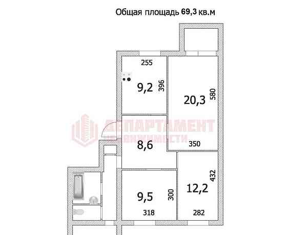 3-комн. квартира, 69.3 м2, 9/9 эт. Астрахань
