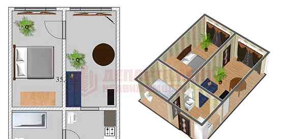 2-комн. квартира, 35.6 м2, 1/5 эт. Астрахань