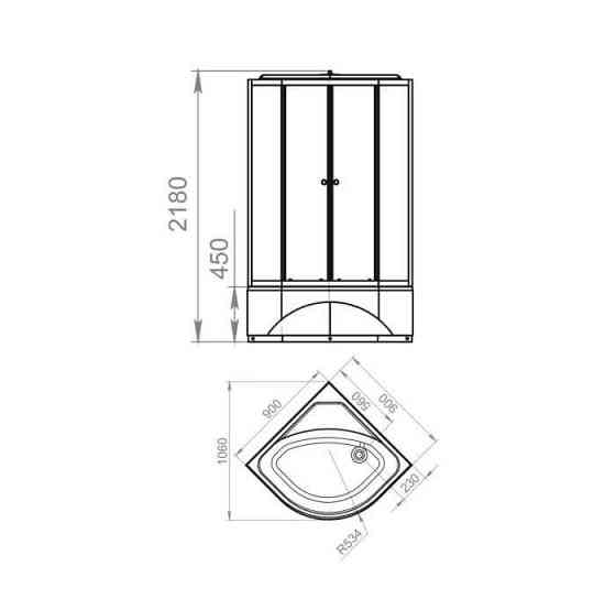 Душевая кабина Delight 99high 90x90 высокий поддон пр стекло DOMANI-Spa DS01D99HWCl00У 023-5531 Москва
