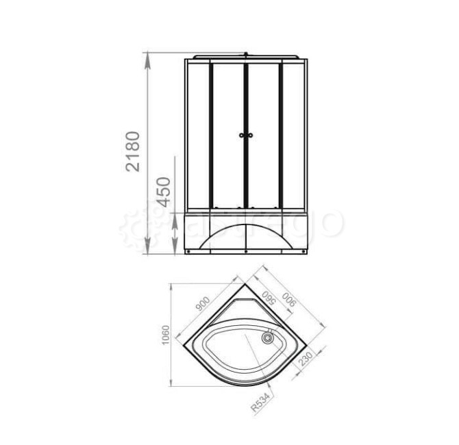 Душевая кабина Delight 99high 90x90 высокий поддон тонированное стекло DOMANI-Spa DS01D99HBT00У 023- Москва - изображение 1