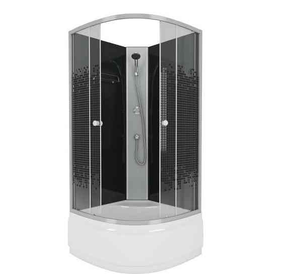 Душевая кабина NG-7508-08BK BLACK 900х900х2000 высокий поддон 40см стекло МОЗАИКА 4 места Niagara Москва
