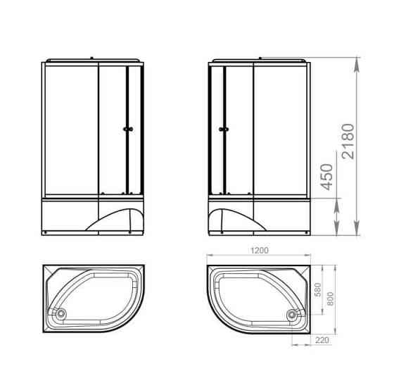 Душевая кабина Delight 128 high R 120x80 высокий поддон сатиновое-матовое стекло DOMANI-Spa DS01D128 Москва