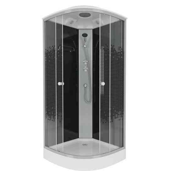 Душевая кабина NG-4501-08BLACK 900х900х2150 низкий поддон 13см стекло МОЗАИКА 3 места Niagara Москва