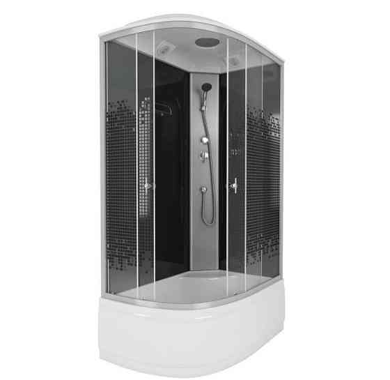 Душевая кабина NG-7510-14R BLACK 1200х800х2150 высокий поддон 40см стекло МОЗАИКА 4 места Niagara Москва
