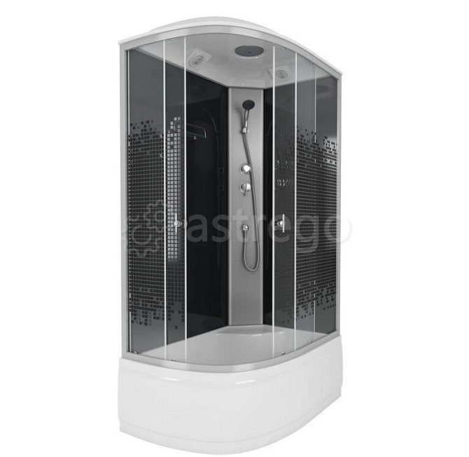 Душевая кабина NG-7510-14R BLACK 1200х800х2150 высокий поддон 40см стекло МОЗАИКА 4 места Niagara Москва - изображение 1