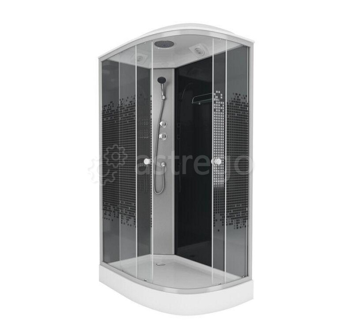 Душевая кабина NG-4512-08L BLACK 1200х800х2150 низкий поддон 13см стекло МОЗАИКА 3 места Niagara Москва - изображение 1