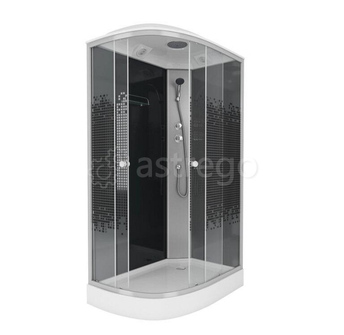 Душевая кабина NG-4512-08R BLACK 1200х800х2150 низкий поддон 13см стекло МОЗАИКА 3 места Niagara Москва - изображение 1
