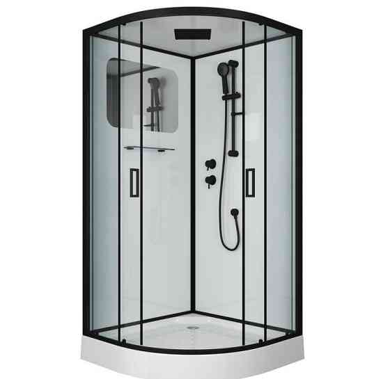 Душевая кабина NG- 6901-01 BLACK 900х900х2100 низкий поддон 16 см стекло ТОНИРОВАННОЕ 4 места Niagar Москва