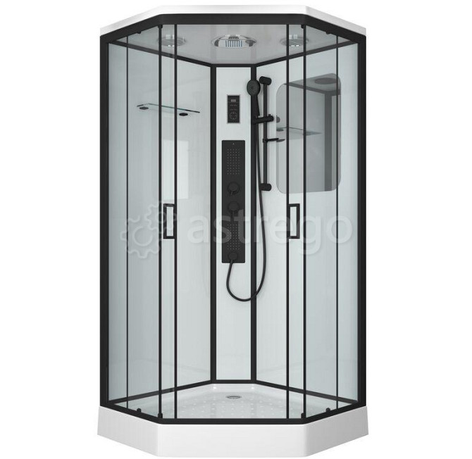 Душевая кабина NG- 6901-01GD BLACK 900х900х2200 низкий поддон16см стекло ТОНИРОВАННОЕ 4 места Niagar Москва - изображение 1