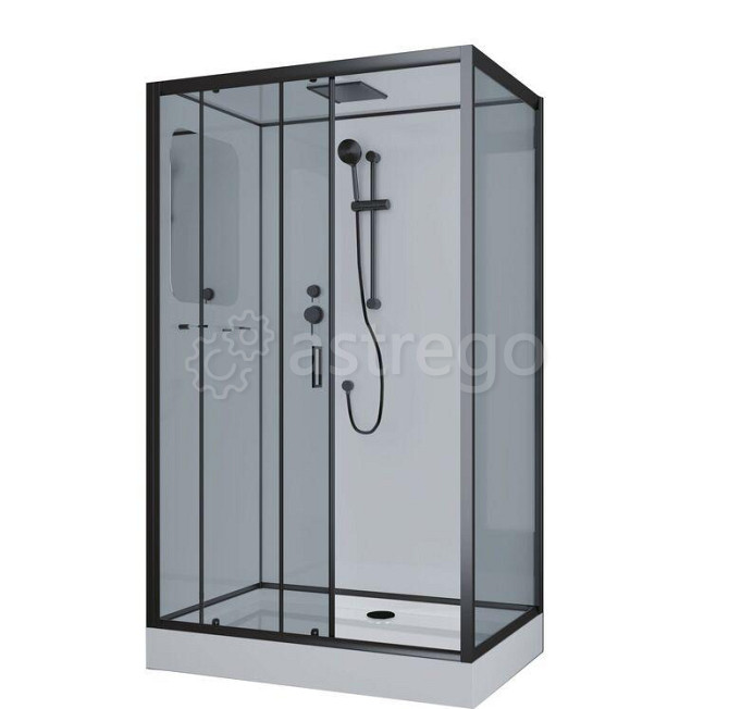 Душевая кабина NG- 6912-01QR BLACK 1200х800х2100 низкий поддон 16 см стекло ТОНИРОВАННОЕ4 места Niag Москва - изображение 1