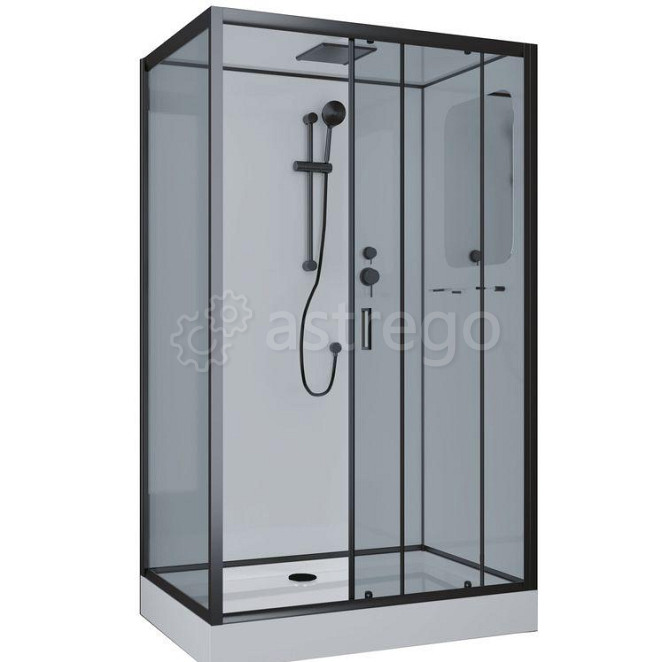 Душевая кабина 120х80 низкий поддон Niagara NG 6912 QR Black Красноярск - изображение 1