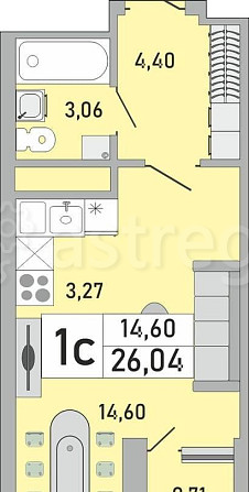 Студия, 26.04 м2, 23/24 эт. Уфа - изображение 1