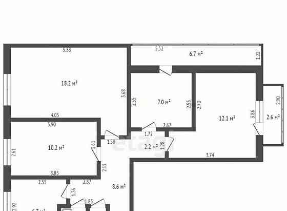 4-комн. квартира, 67.8 м2, 9/9 эт. Уфа