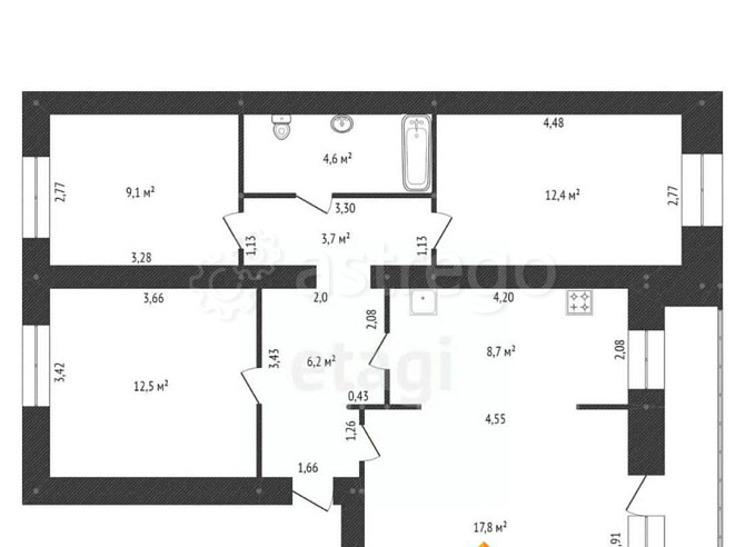 4-комн. квартира, 78 м2, 5/5 эт. Уфа - изображение 7