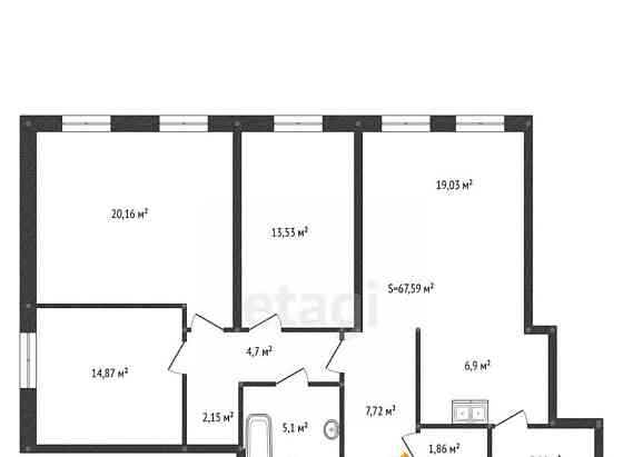 4-комн. квартира, 100 м2, 12/34 эт. Уфа