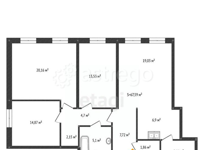 4-комн. квартира, 100 м2, 12/34 эт. Уфа - изображение 3