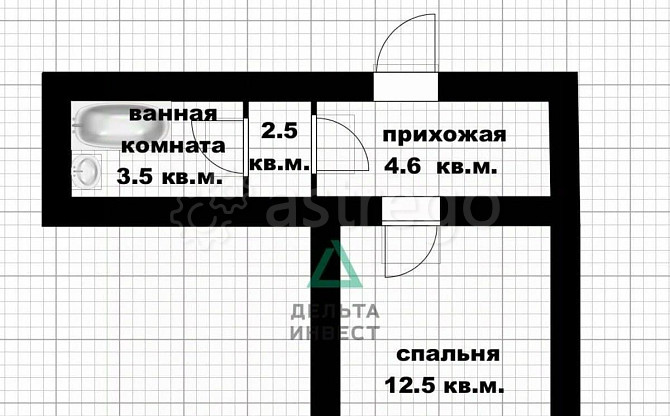 Комната, 12.5 м2, -2/9 эт. Уфа - изображение 1