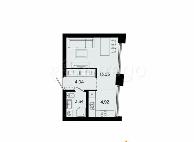 1-комн. квартира, 25.33 м2, 21/31 эт. Уфа - изображение 1