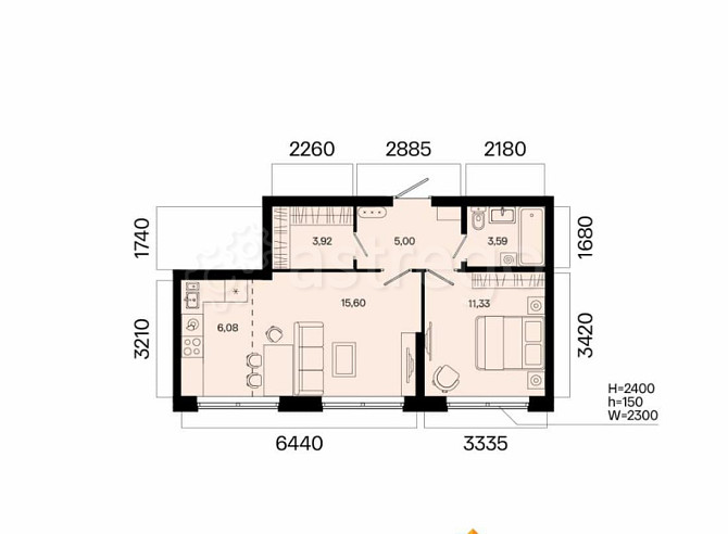 2-комн. квартира, 45.52 м2, 6/7 эт. Уфа - изображение 5