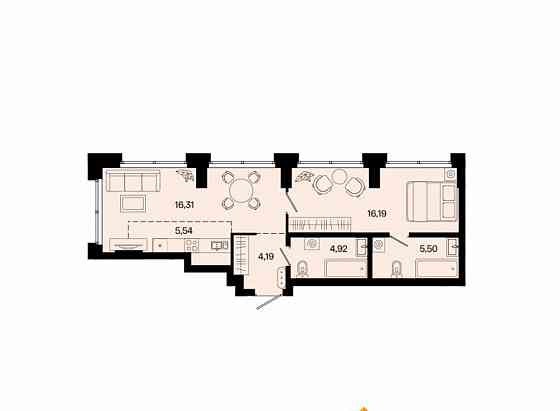 2-комн. квартира, 52.65 м2, 4/31 эт. Уфа
